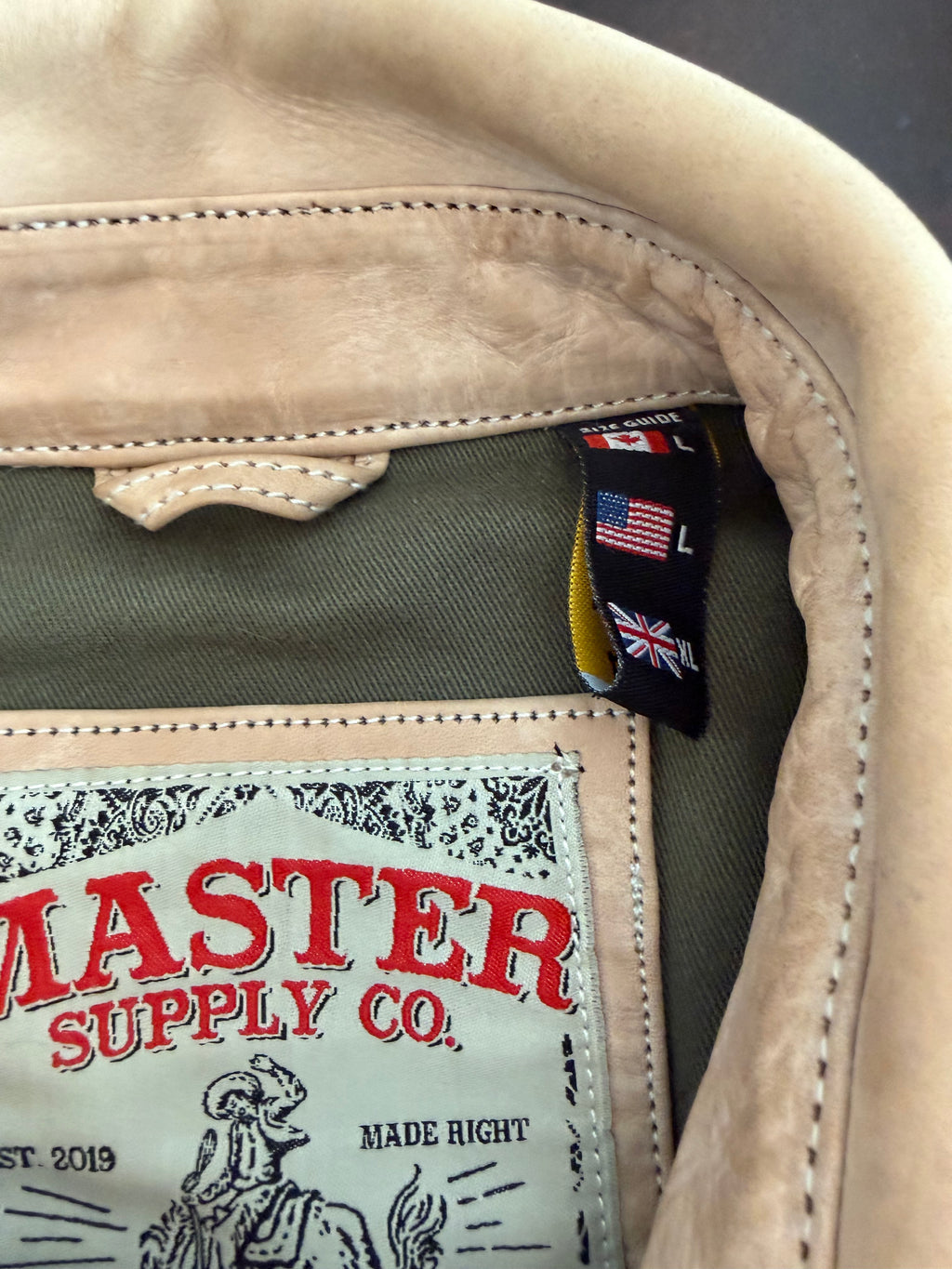 Master supply co natural leather jacket