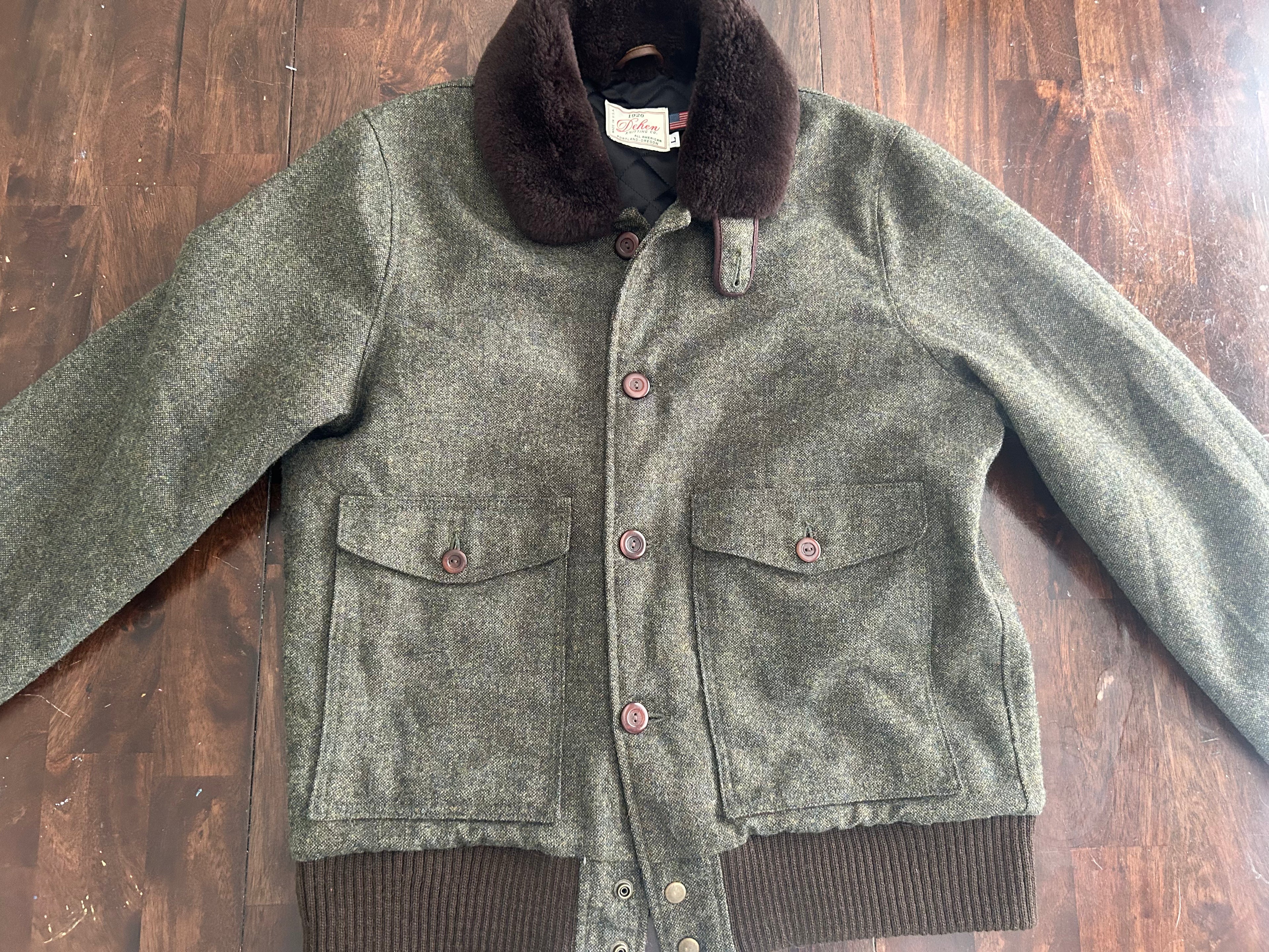 Dehen Tweed Flyers Jacket Tagged Large