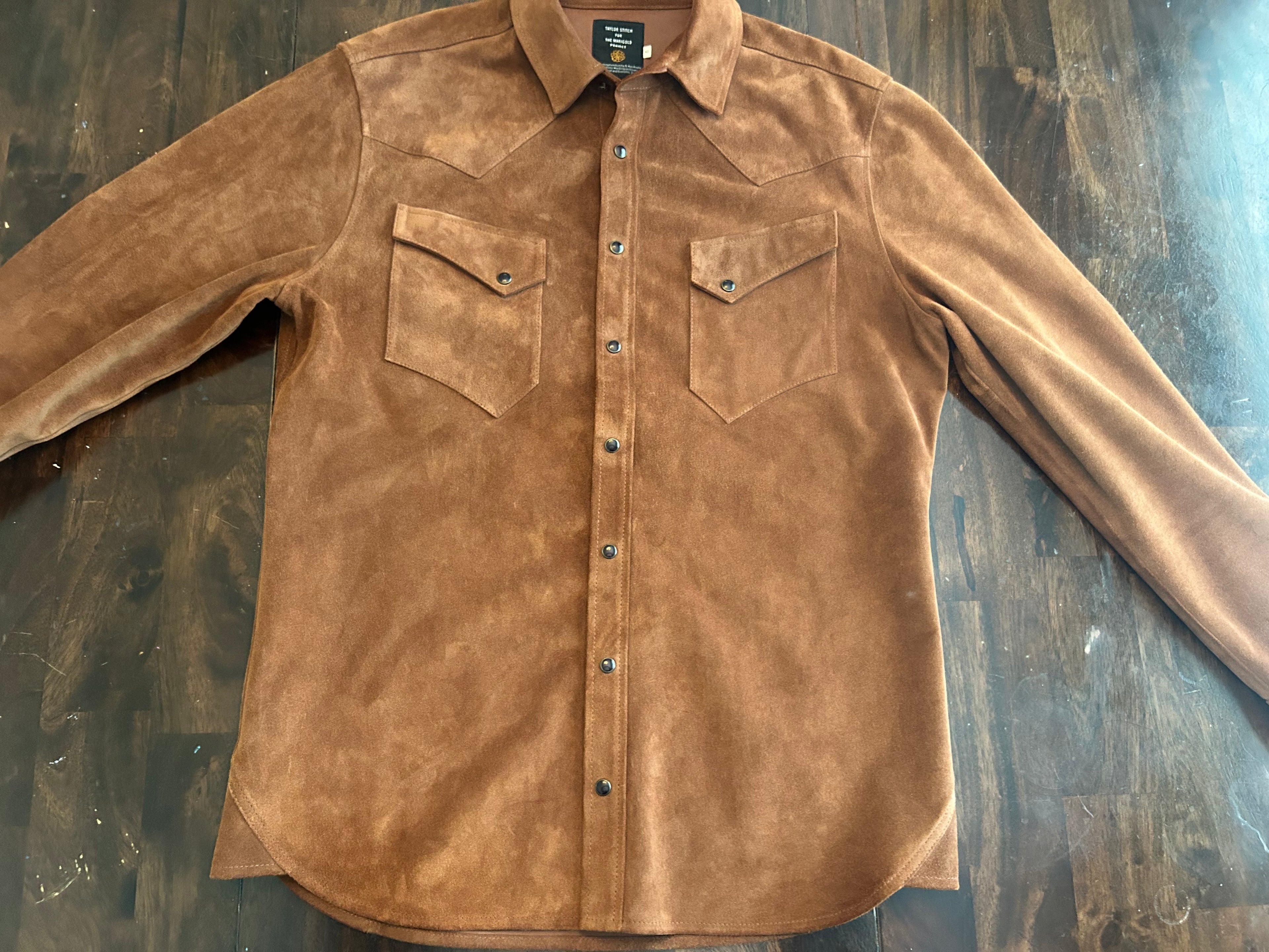 Taylor Stitch Suede Western Overshirt Tagged Large