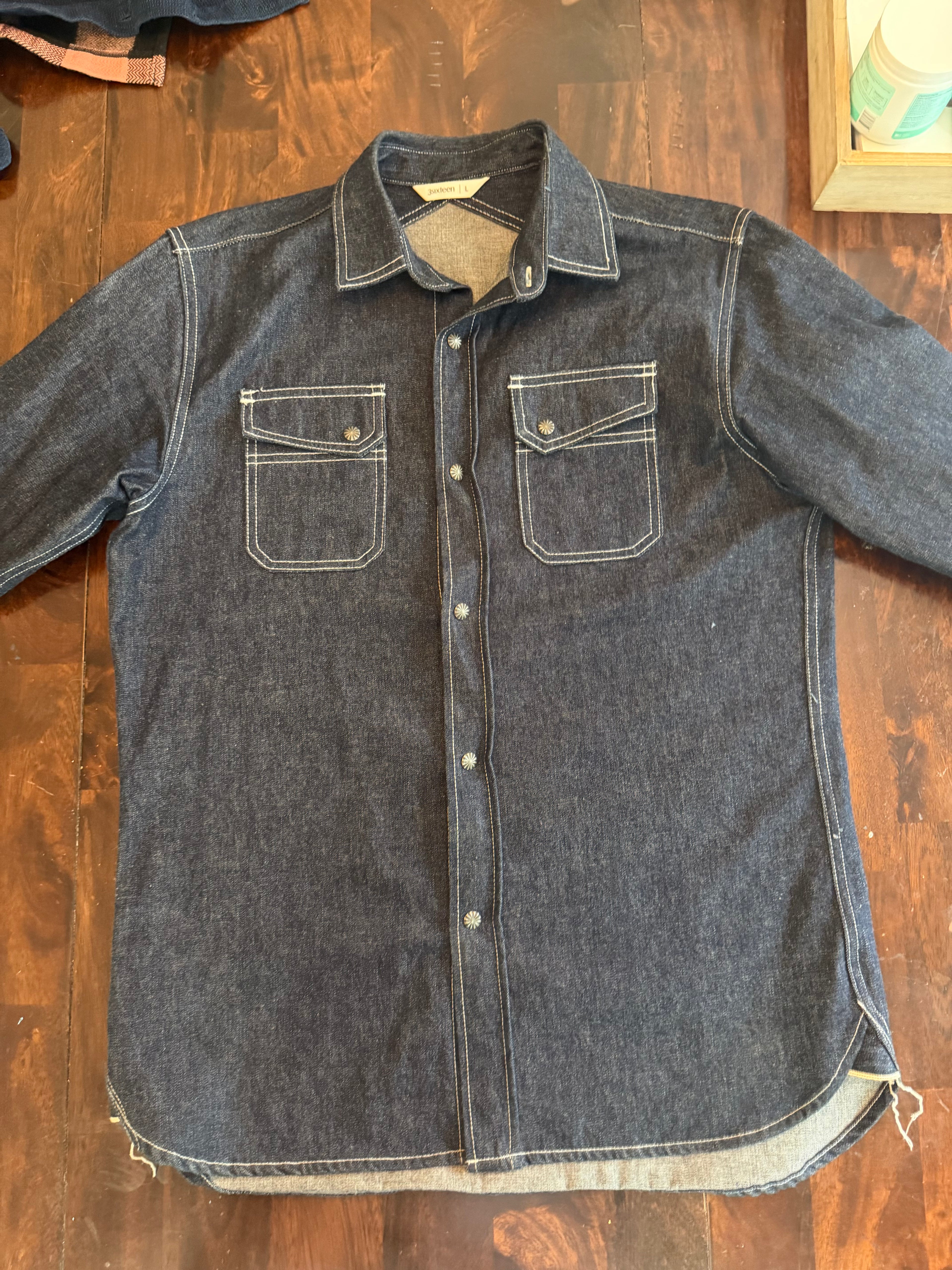 3Sixteen 10 oz Crosscut Selvedge Denim Western Tagged Large
