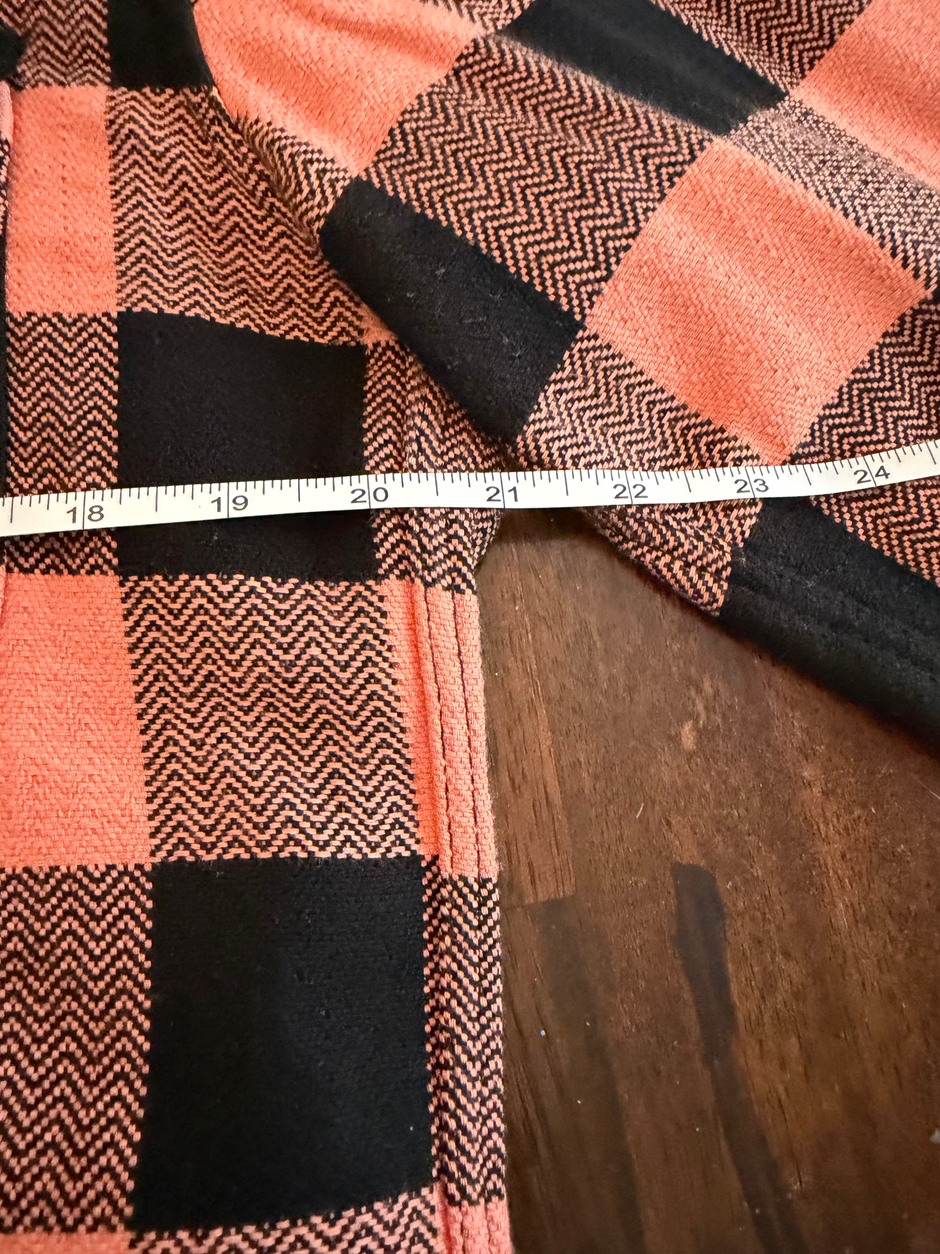 The Flat Head Ultra Heavy Flannel Salmon and Black Tagged XL 42