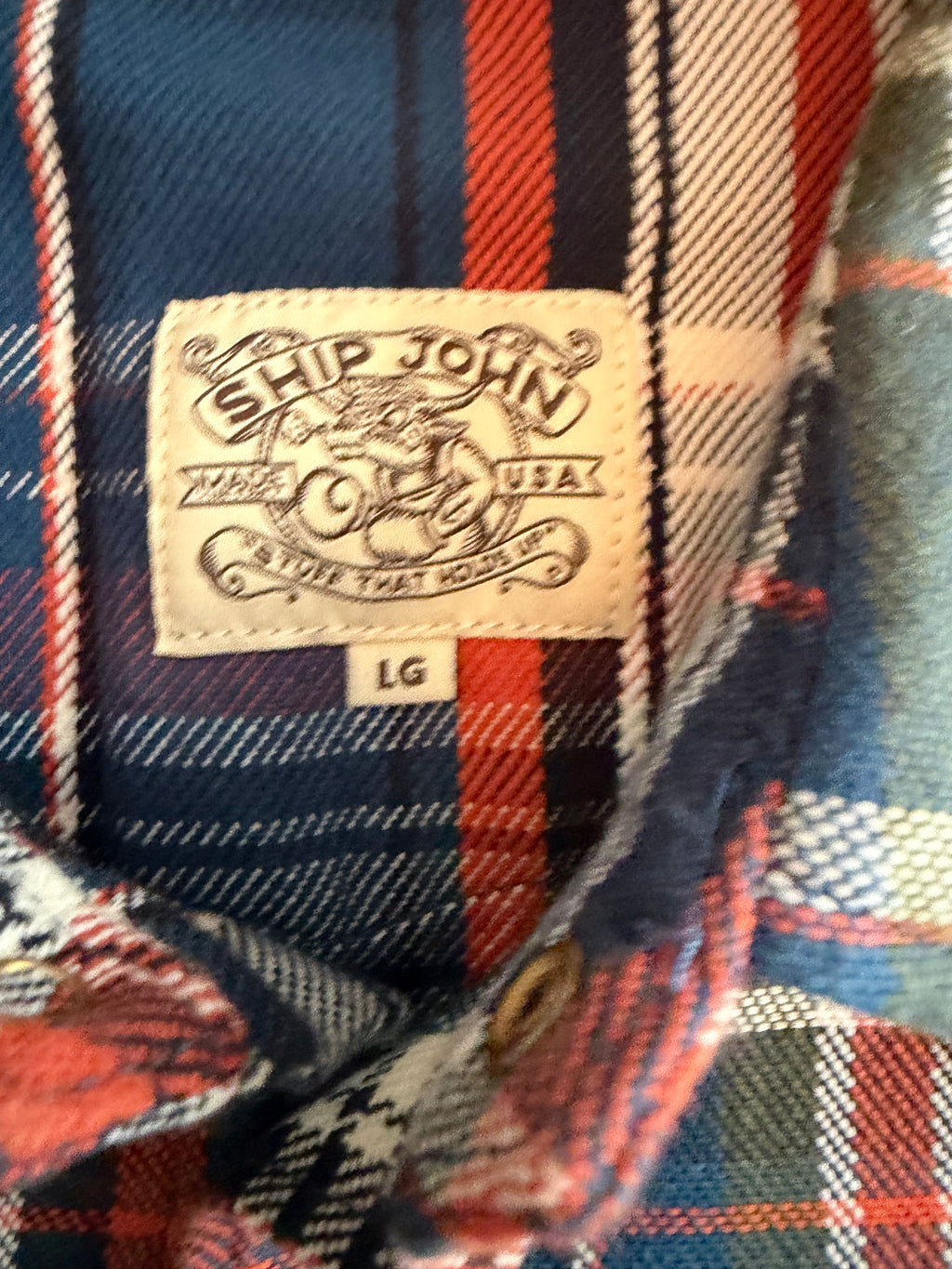 Ship John Japanese Flannel Tagged Large