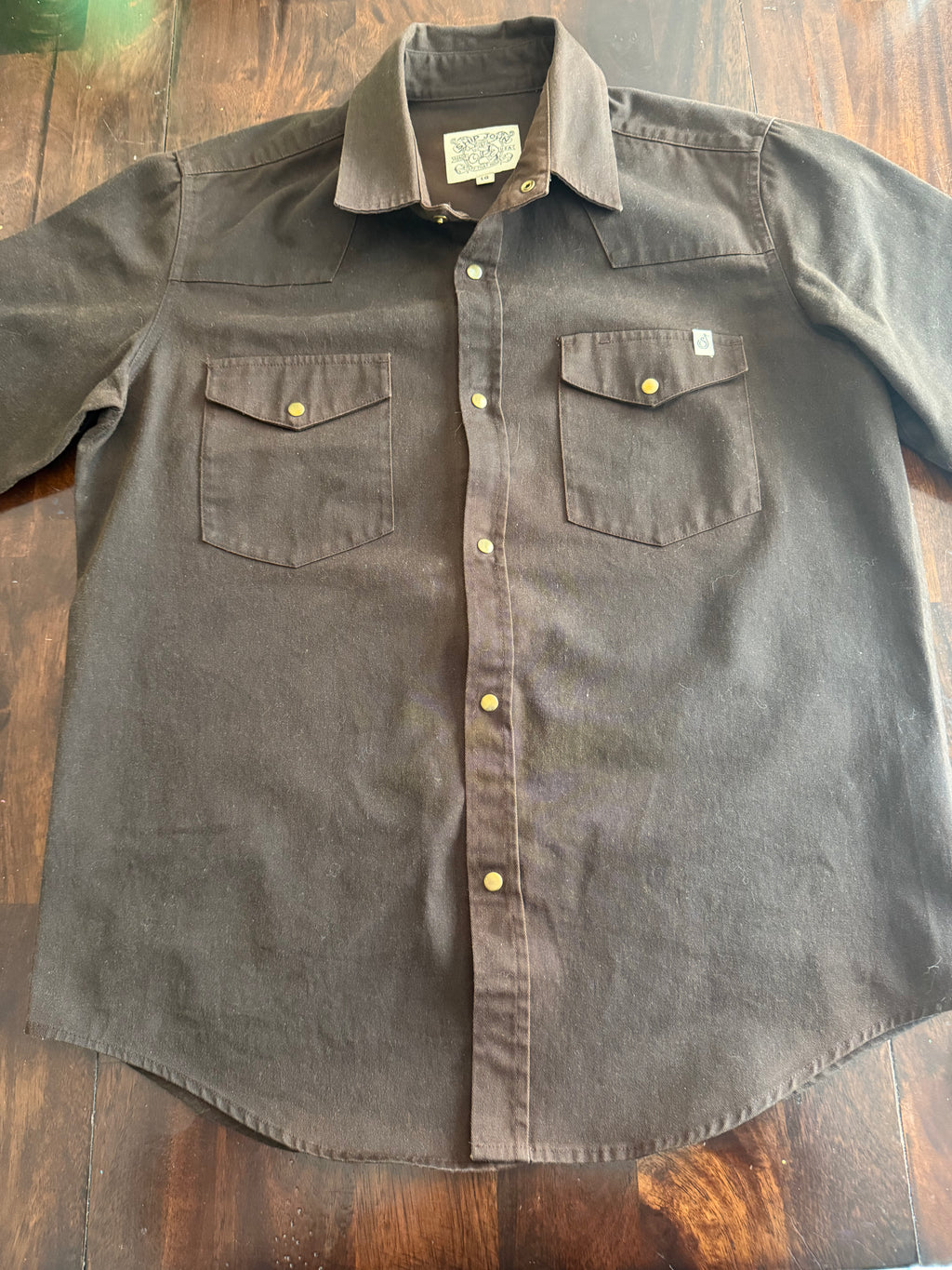 Ship John Waxed Twill Shirt Tagged Large