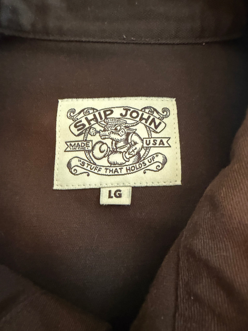 Ship John Waxed Twill Shirt Tagged Large