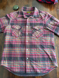 Iron Heart IHSH-403-GRY Ultra Heavy Flannel Western Size large