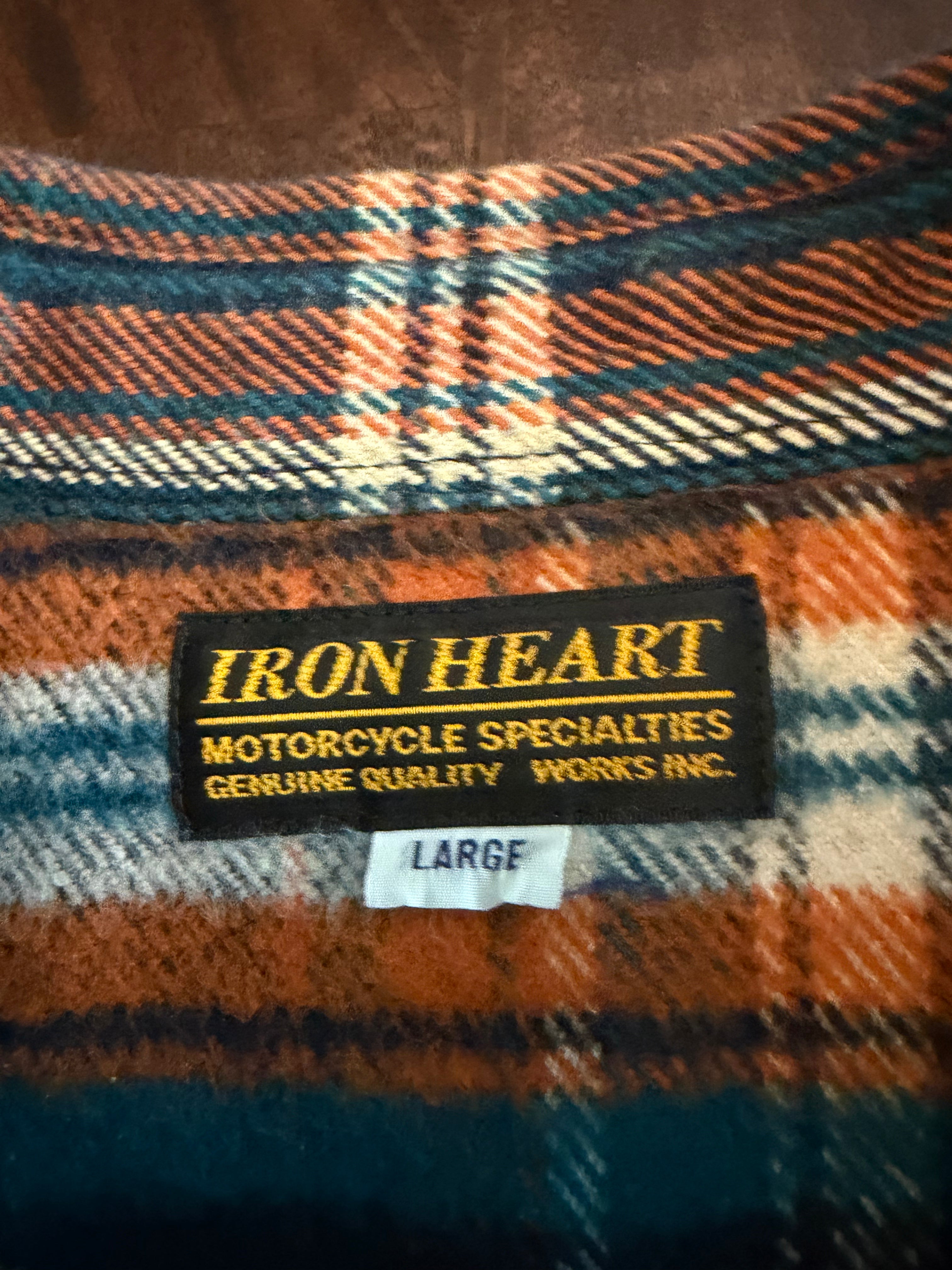 Iron Heart IHSH-262 NAV Crazy Check Western 12oz Ultra Heavy Flannel Tagged Large