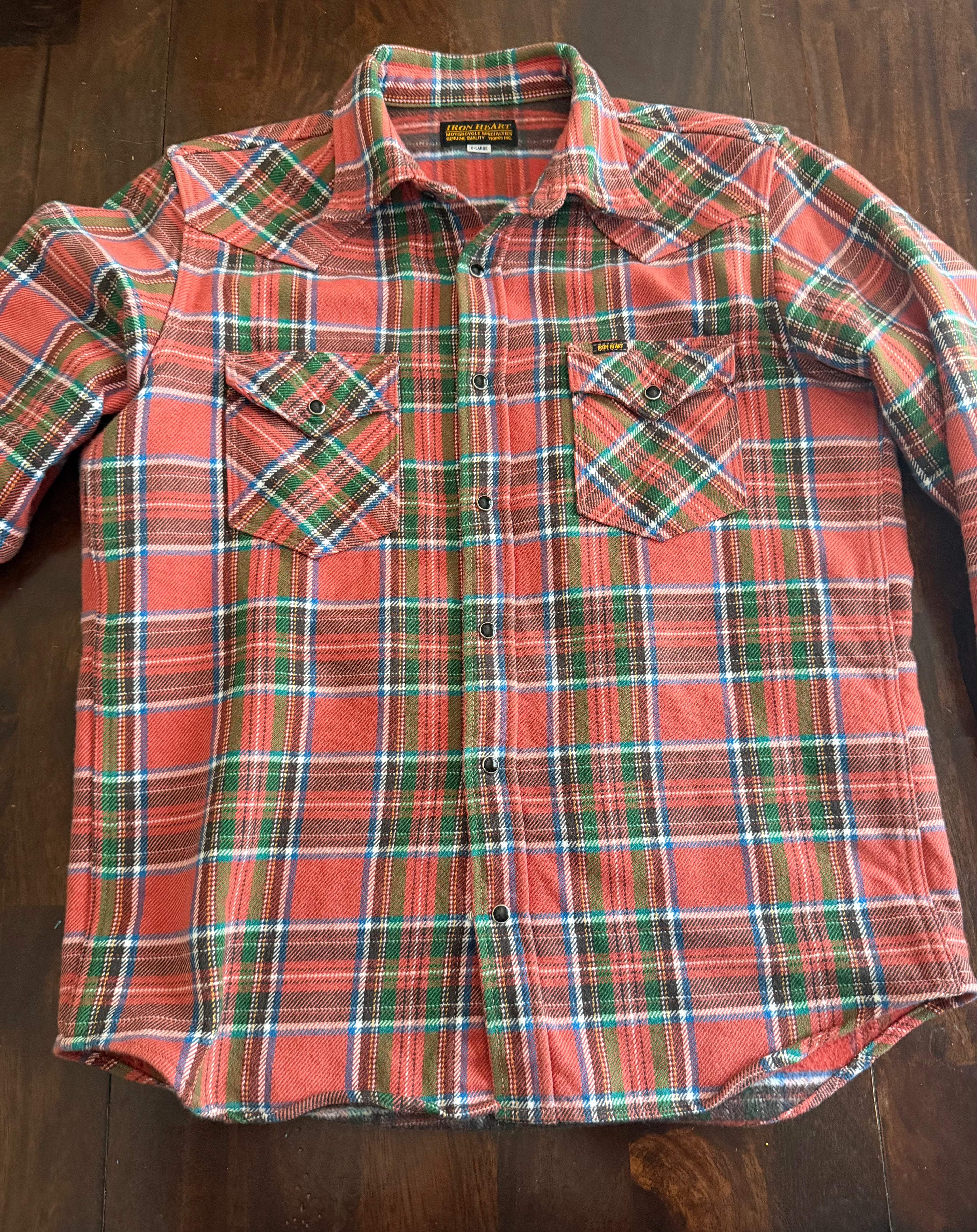 Iron Heart IHSH-436 "Watermelon Man" Western 12oz Ultra Heavy Flannel Tagged XL