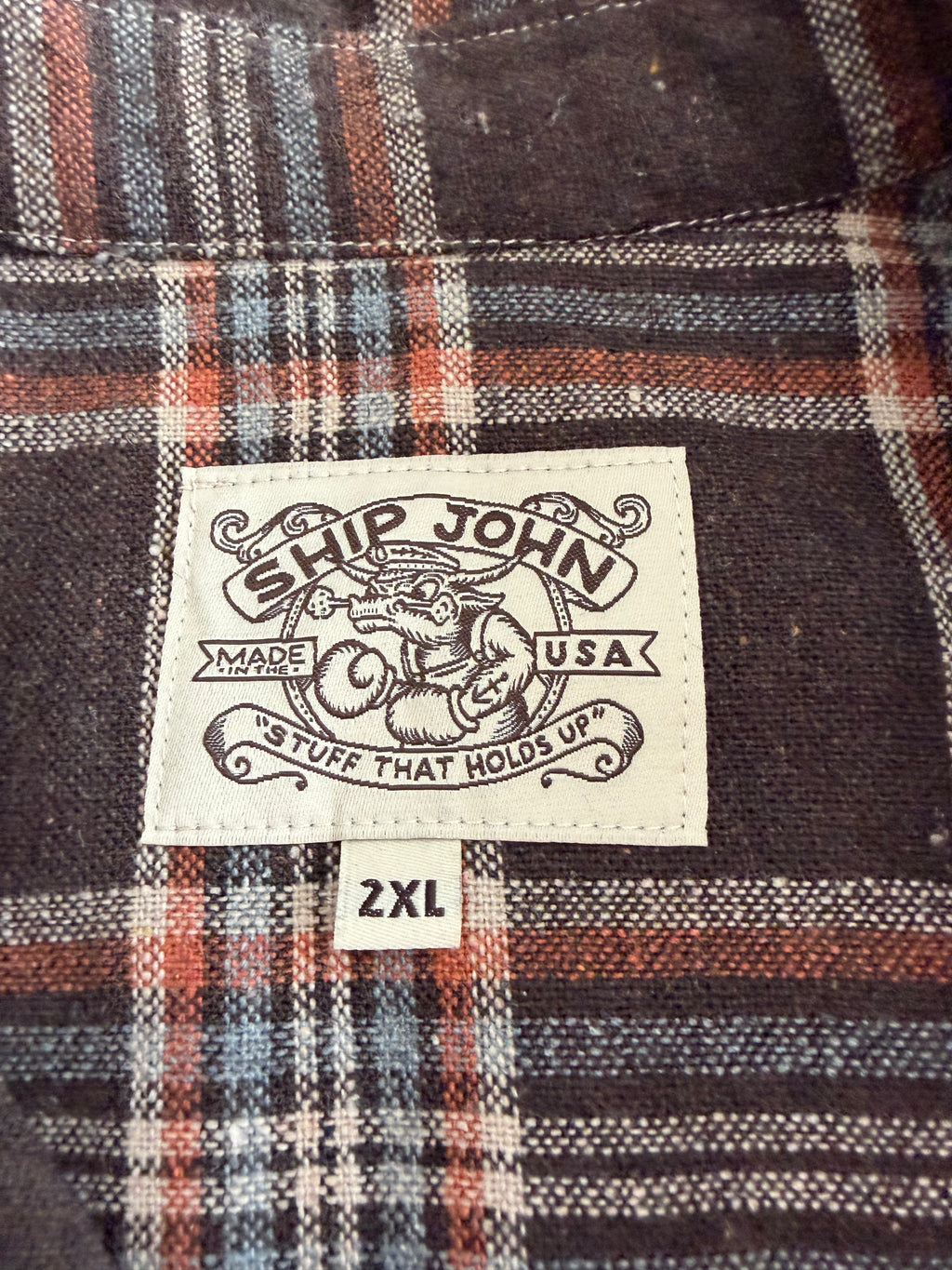Ship John Brown Plaid Flannel Tagged XXL