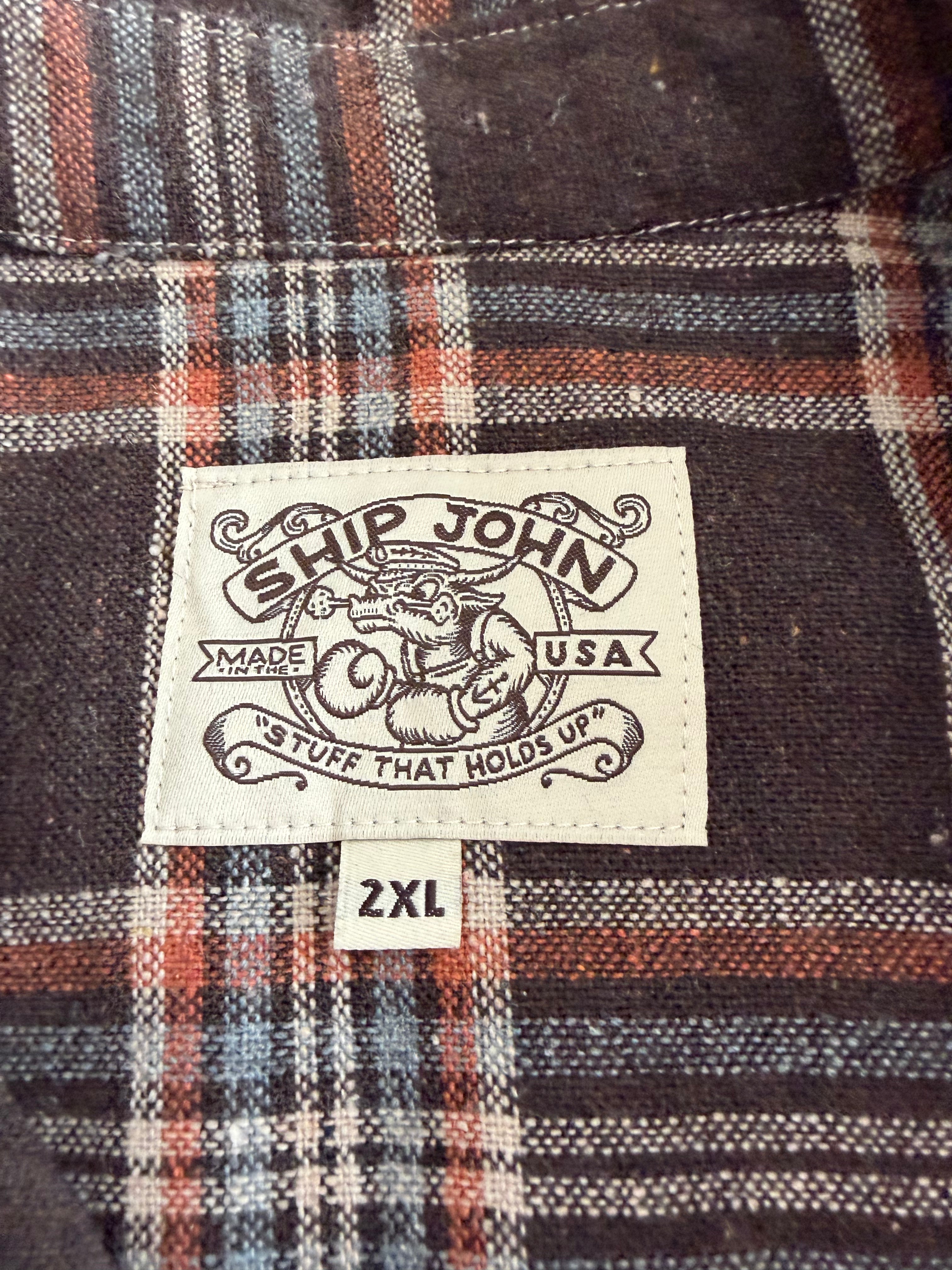 Ship John Brown Plaid Flannel Tagged XXL